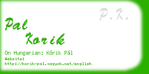 pal korik business card